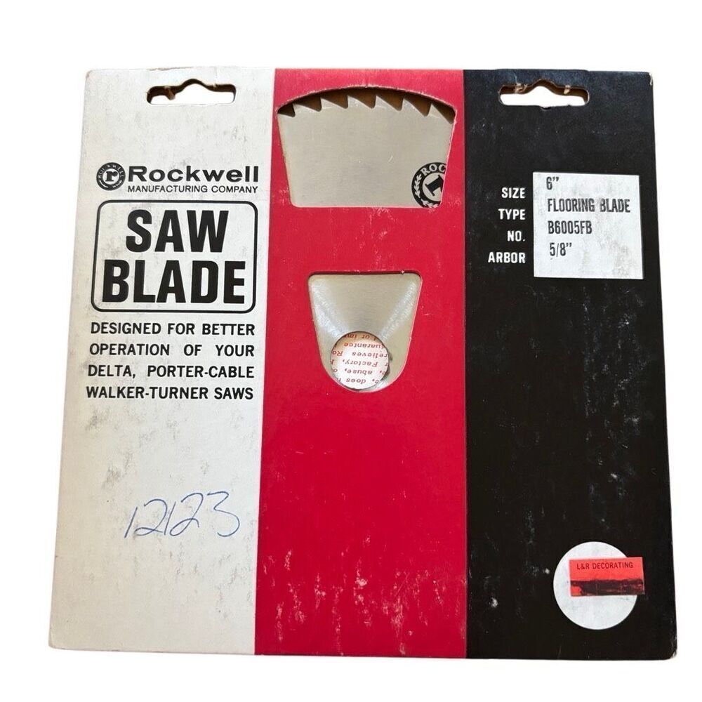 Vintage Rockwell No. B6005FB 6” Flooring Saw Blade 5/8” Arbor NOS